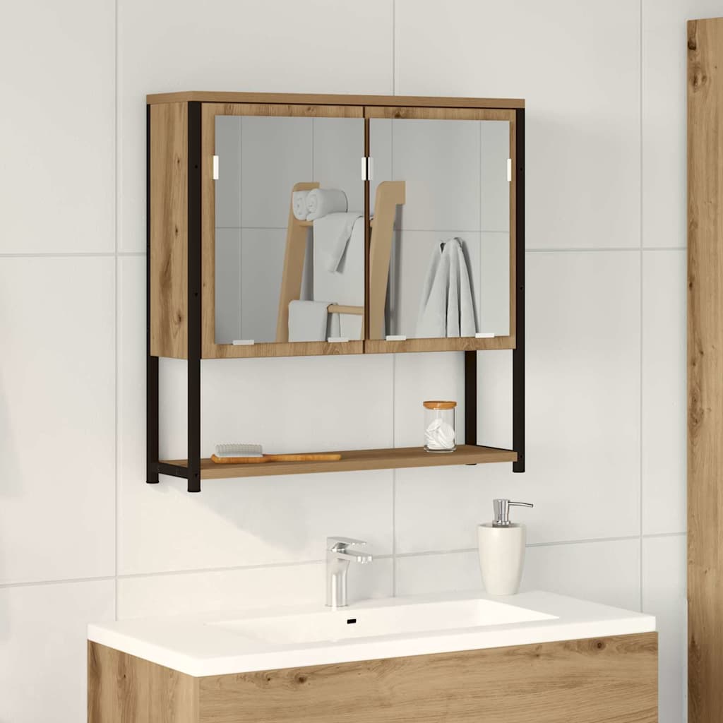 Badezimmerspiegelschrank Eiche handwerklich 60 x 16 x 60 cm