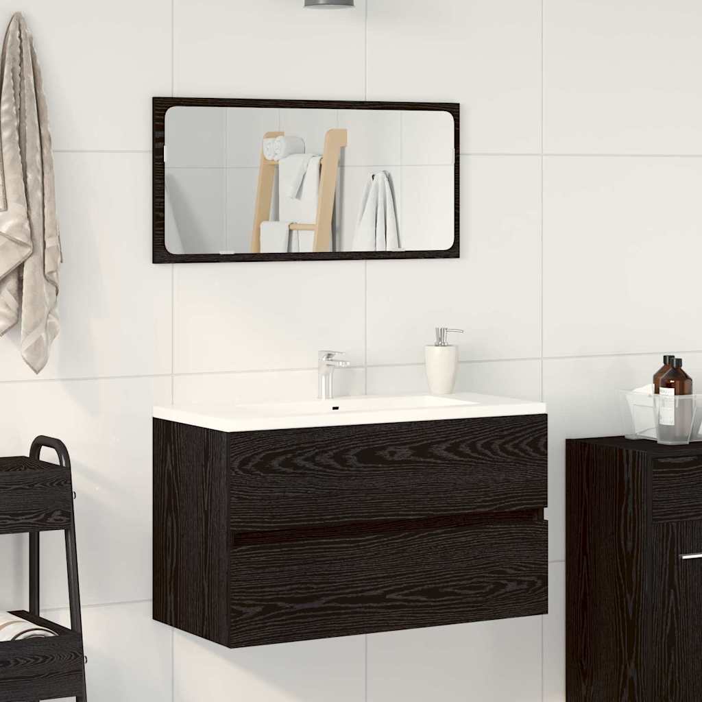 Badezimmermöbel-Set 2 pcs Schwarze Eiche 80 x 38.5 x 45 cm