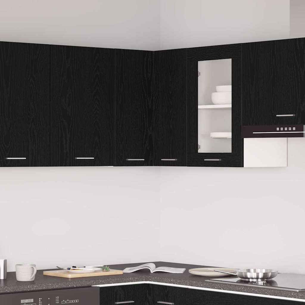 Hängender Eckschrank mit Regal Schwarze Eiche 57 x 57 x 60 cm