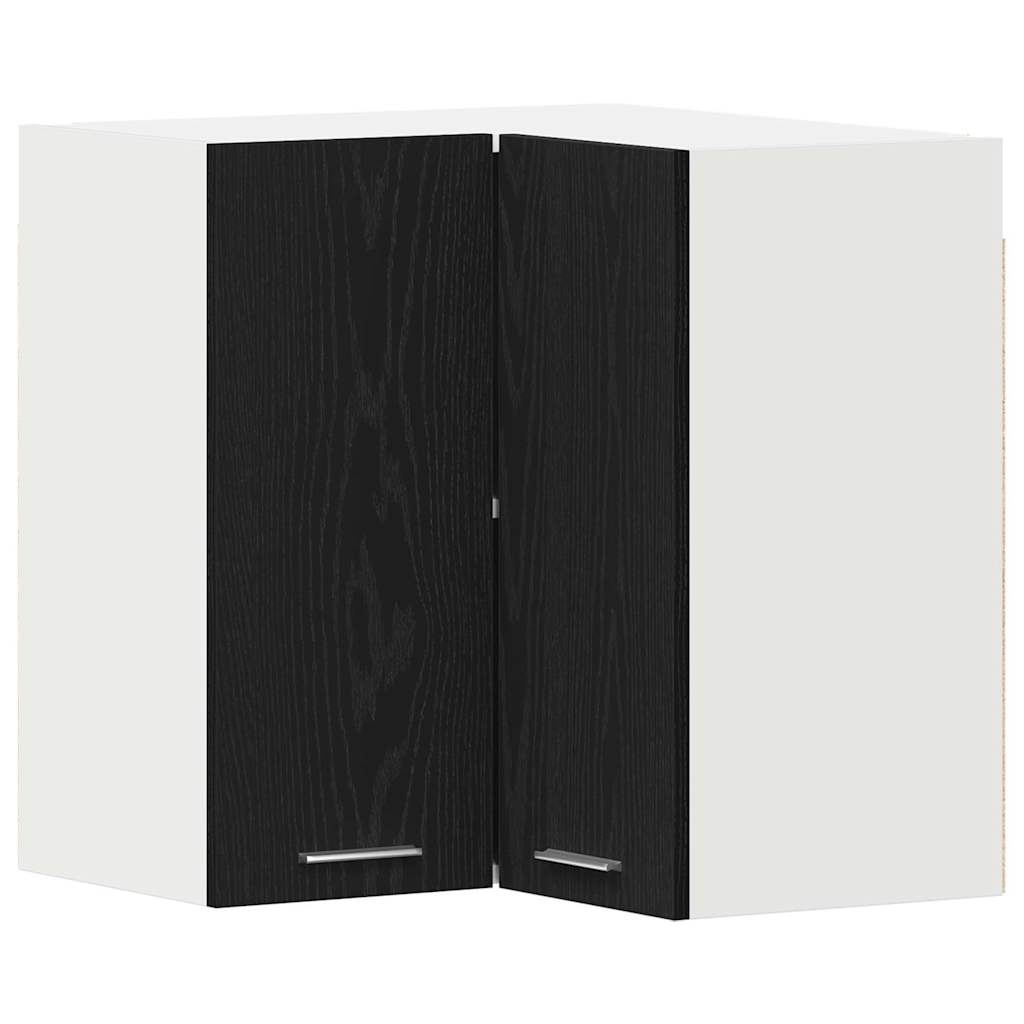 Hängender Eckschrank mit Regal Schwarze Eiche 57 x 57 x 60 cm