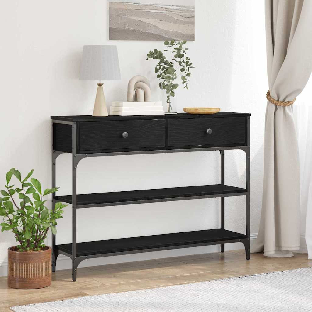 Konsolentisch mit Schubladen Schwarze Eiche 100 x 25 x 75 cm