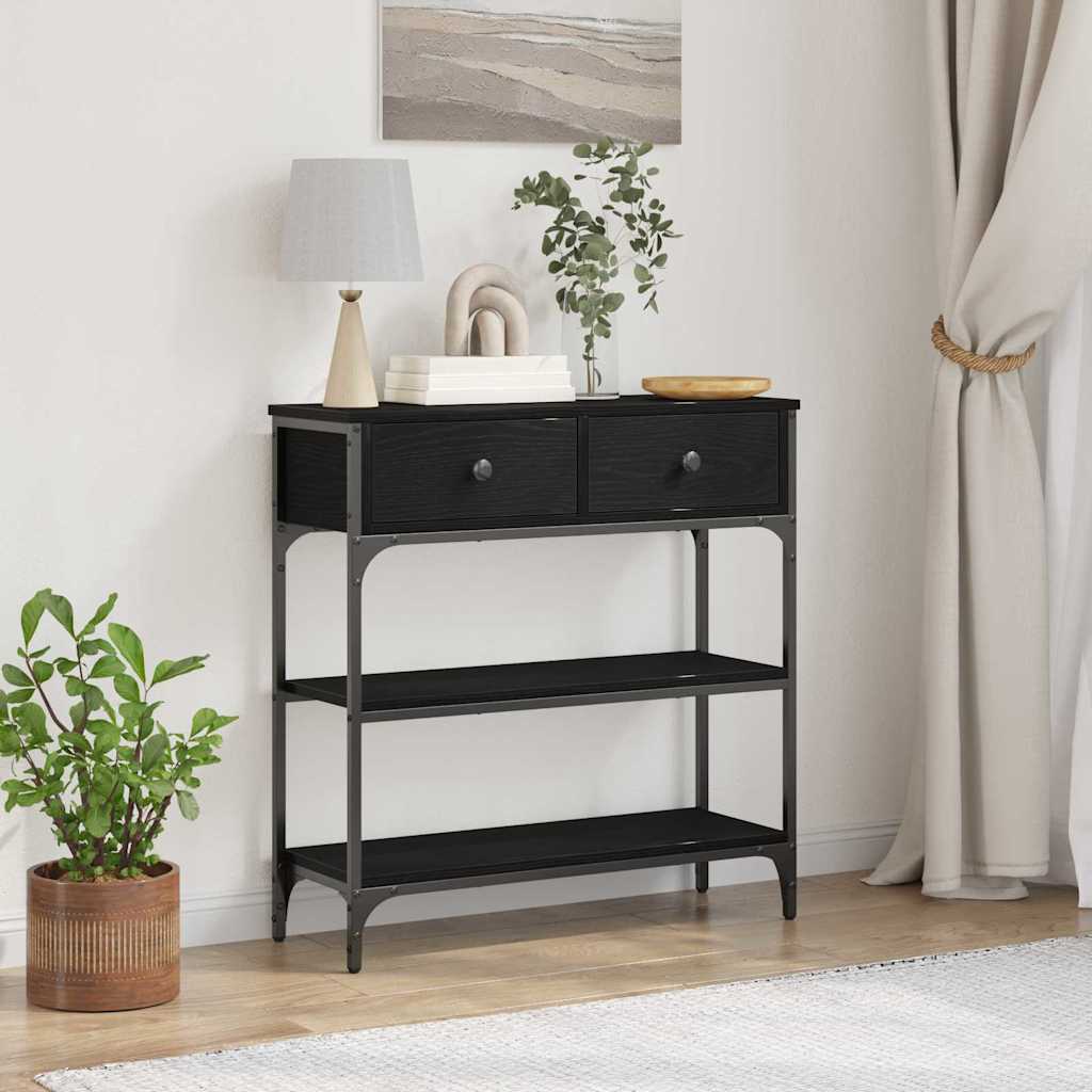 Konsolentisch mit Schubladen Schwarze Eiche 72,5 x 25 x 75 cm
