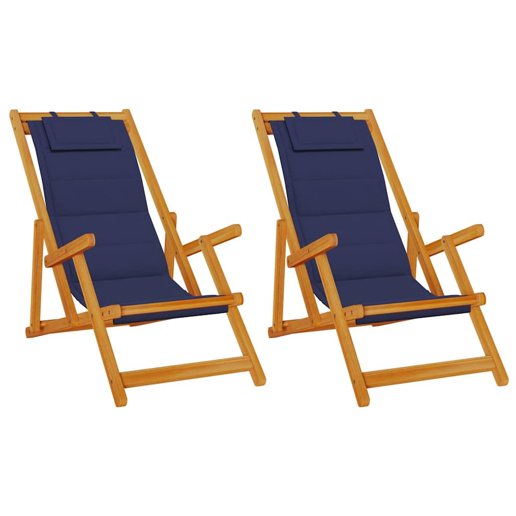 Liegestuhl 2 pcs Braun 61.5 x 123 x 82cm Massivholz Akazie