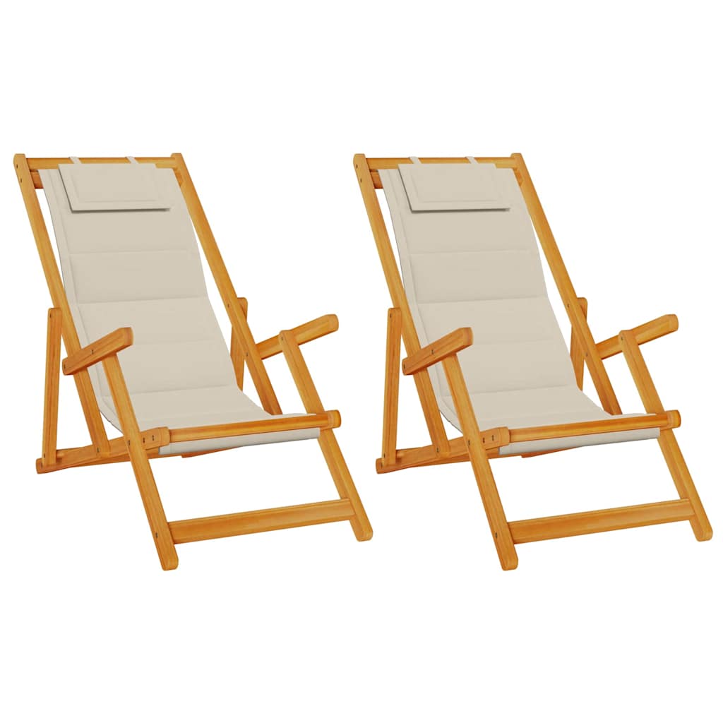 Liegestuhl 2 pcs Braun 61.5 x 123 x 82cm Massivholz Akazie