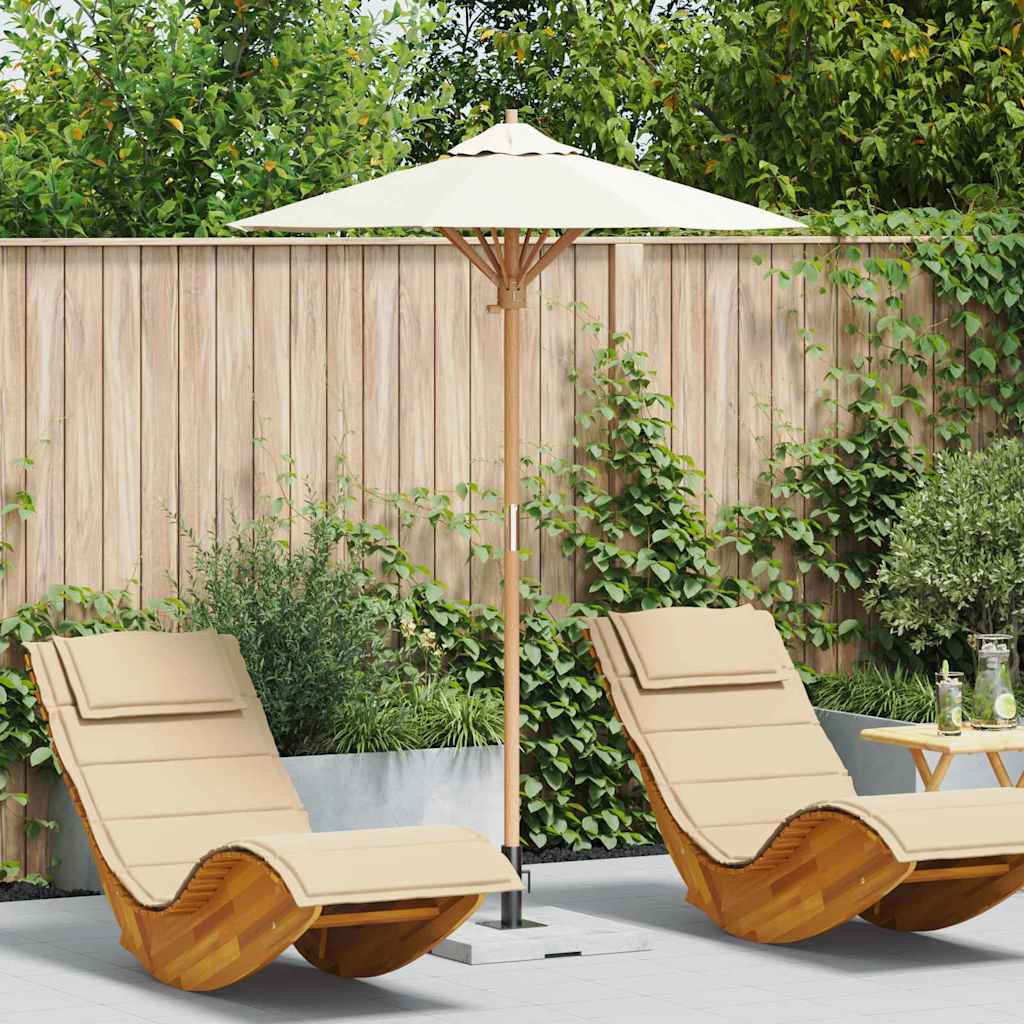 Gartenparasol Cremeweiß 150 x 150 x 210 cm Bambus