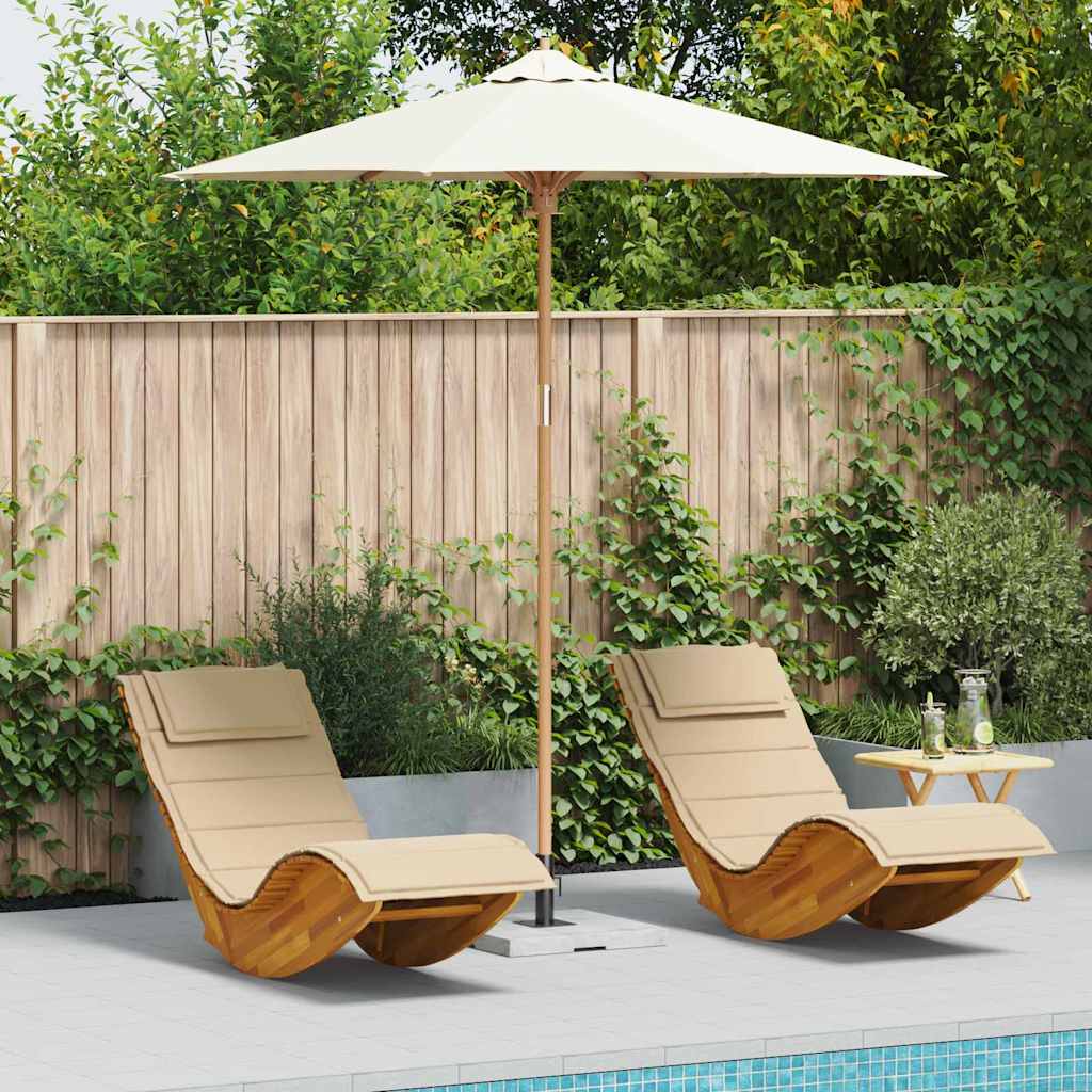 Gartenparasol Cremeweiß 240 x 240 x 260 cm Bambus