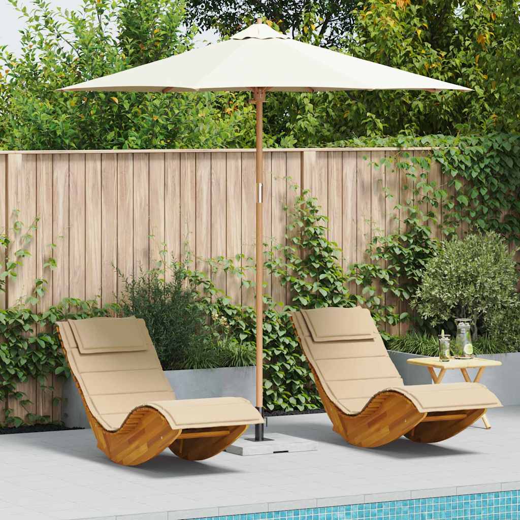 Gartenparasol Cremeweiß 270 x 270 x 260 cm Bambus