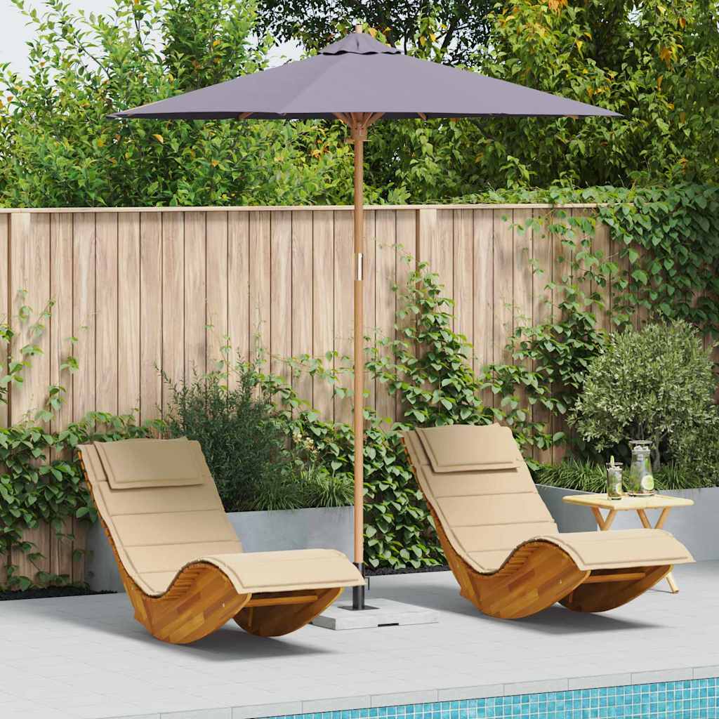 Gartenparasol Dunkelgrau 240 x 240 x 260 cm Bambus