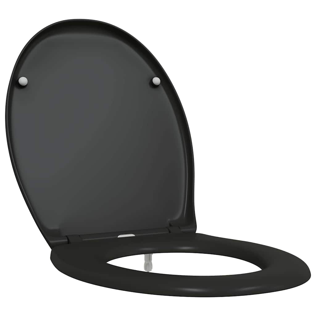 Schnellverschluss-WC-Sitz Schwarz 44,8 x 37,3 x 4,2 cm