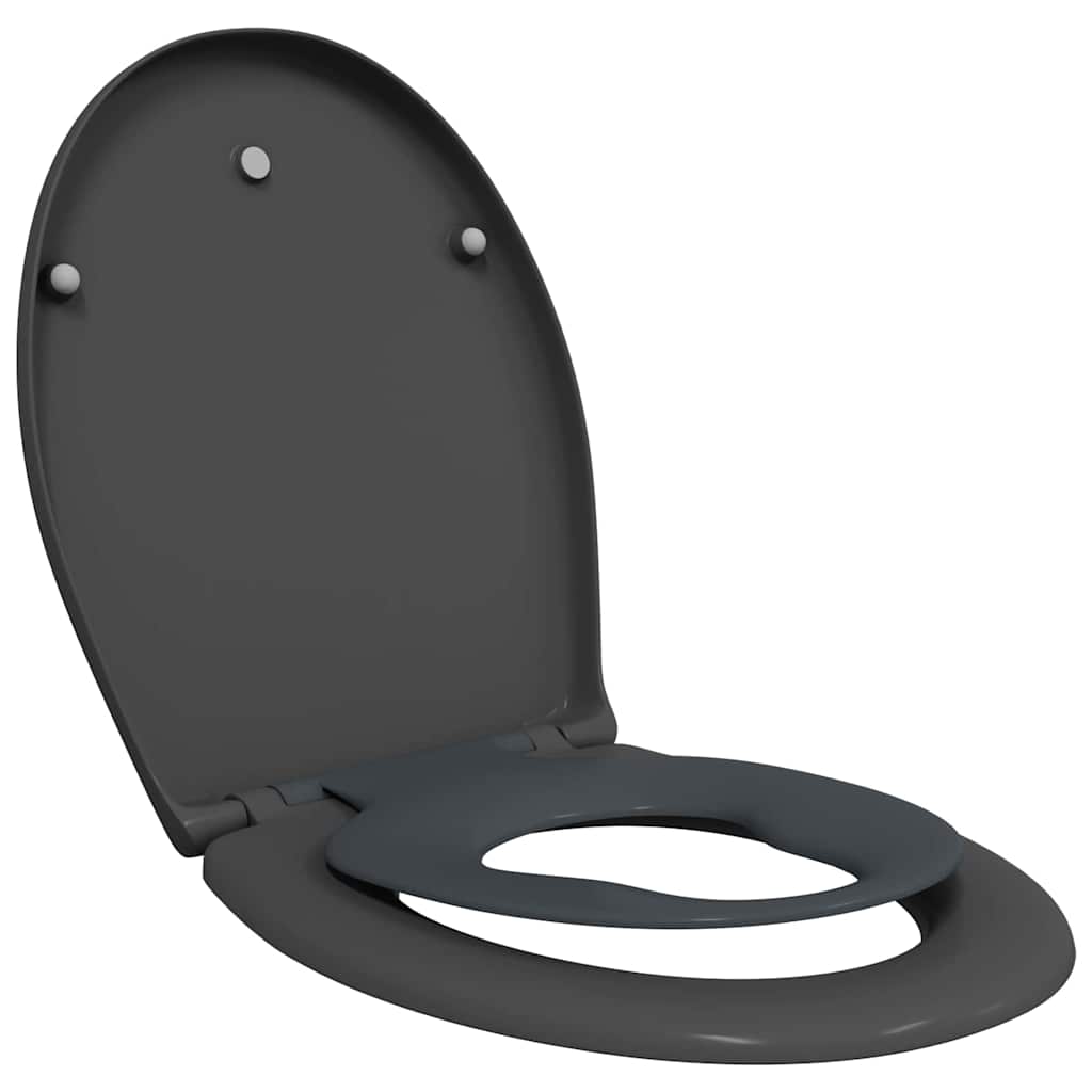 Schnellverschluss-WC-Sitz Anthrazit 44.5 x 37.3 x 4.3 cm