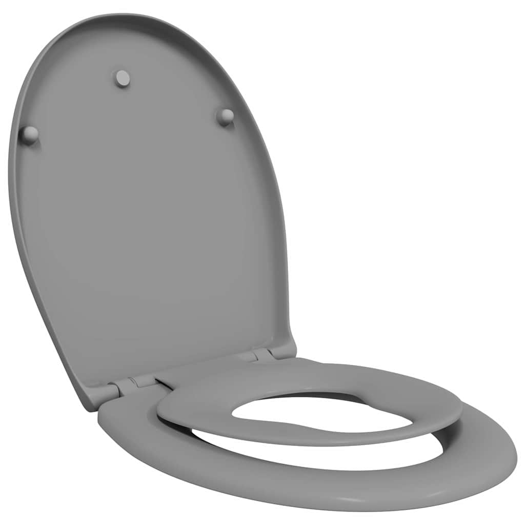 Schnellverschluss-WC-Sitz Grau 44.5 x 37.3 x 4.3 cm Duroplast