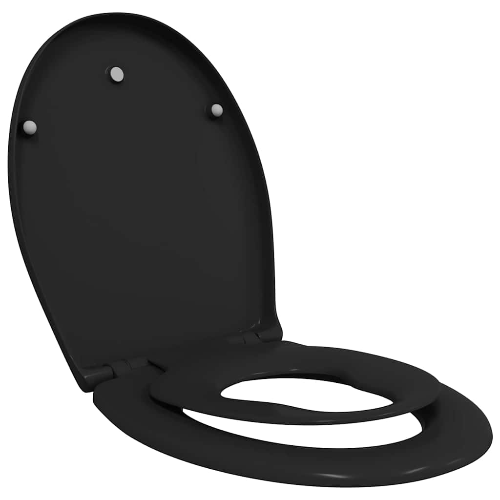 Schnellverschluss-WC-Sitz Schwarz 44.5 x 37.3 x 4.3 cm