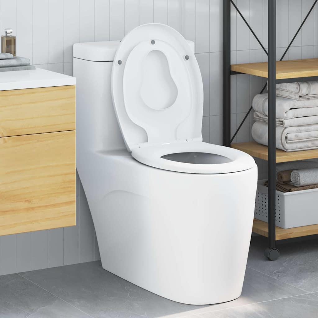Schnellverschluss-WC-Sitz Weiß 44.5 x 37.3 x 4.3 cm Duroplast