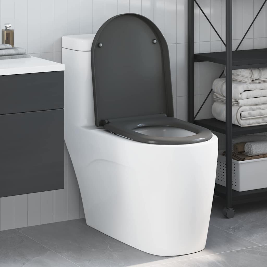 Schnellverschluss-WC-Sitz Anthrazit 46,2 x 36 x 4,3 cm