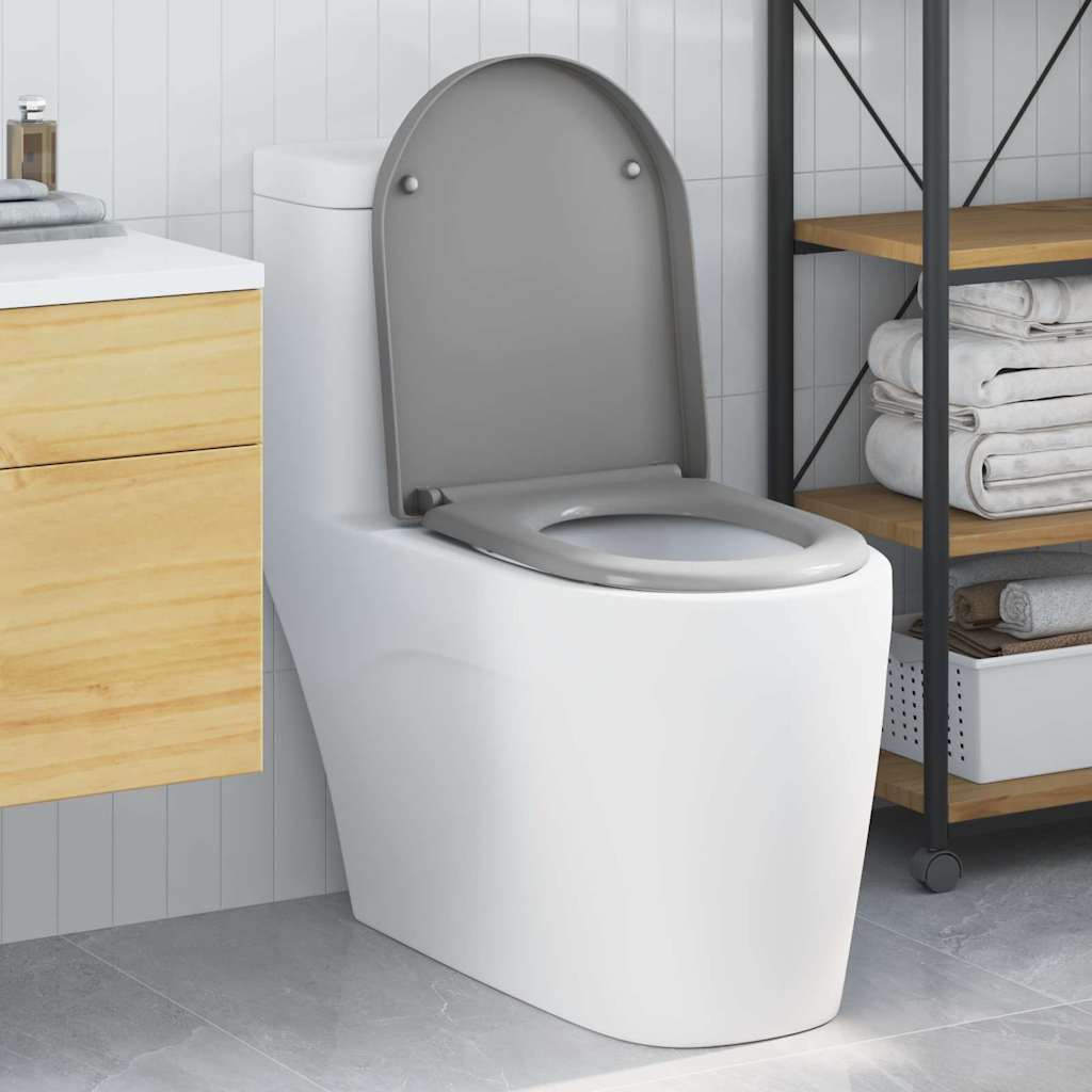 Schnellverschluss-WC-Sitz Grau 46,2 x 36 x 4,3 cm Duroplast
