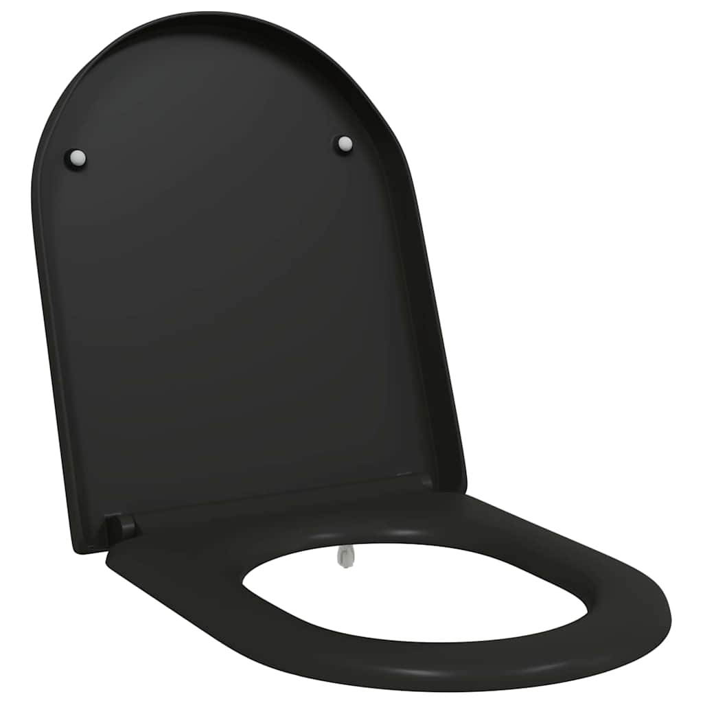Schnellverschluss-WC-Sitz Schwarz 46,2 x 36 x 4,3 cm Duroplast