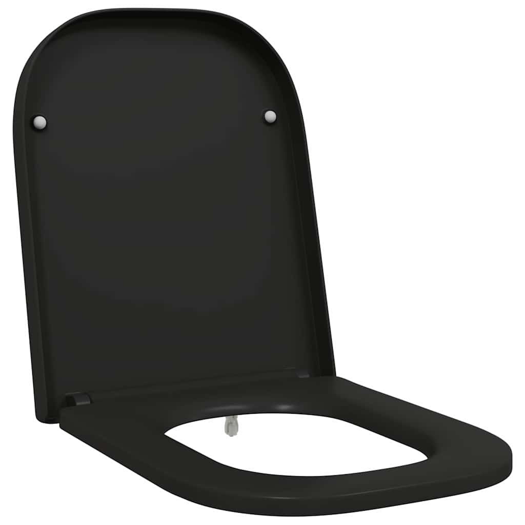Schnellverschluss-WC-Sitz Schwarz 44,5 x 35 x 3,6 cm Duroplast