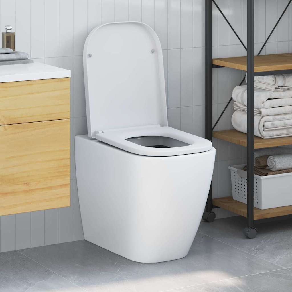 Schnellverschluss-WC-Sitz Weiß 44,5 x 35 x 3,6 cm Duroplast