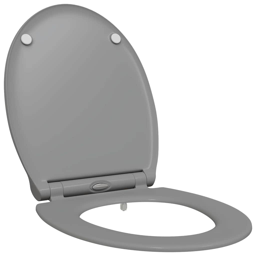 Schnellverschluss-WC-Sitz Grau 45.5 x 37.5 x 3.8 cm Duroplast
