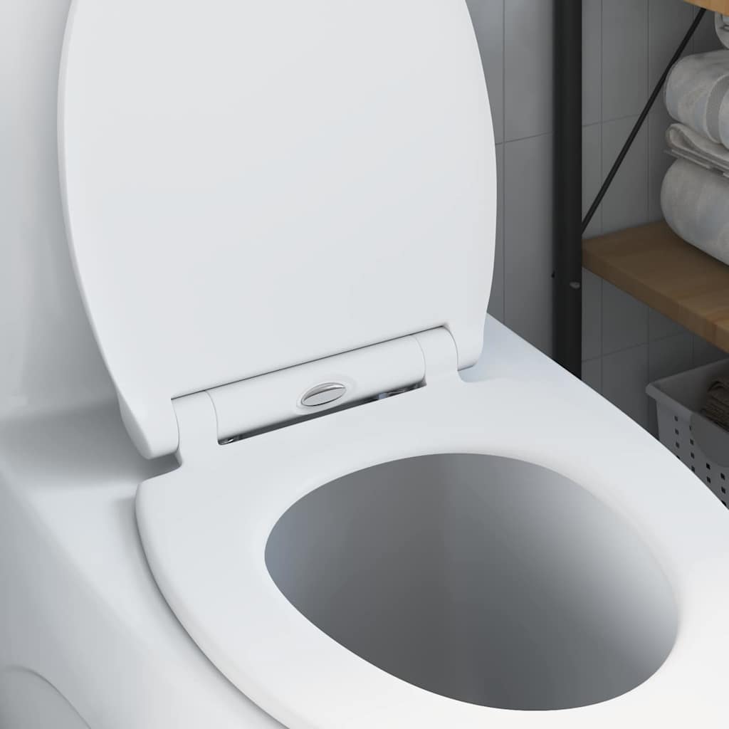 Schnellverschluss-WC-Sitz Weiß 45.5 x 37.5 x 3.8 cm Duroplast