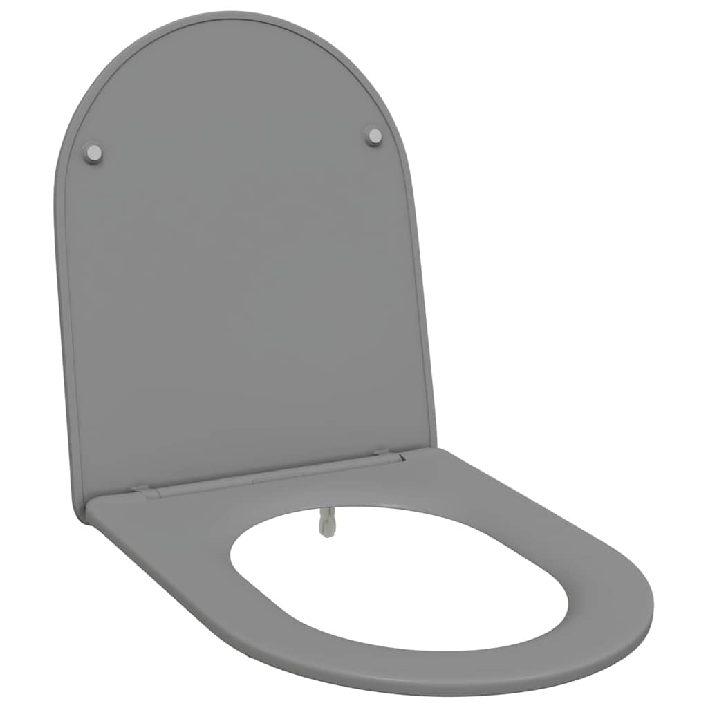 Schnellverschluss-WC-Sitz Grau 44 x 36,4 x 3,4 cm Duroplast