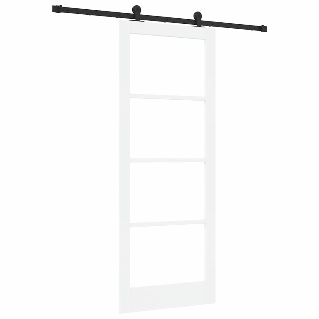 Schiebetür Manuell Weiß 83 x 211 cm Holz und Metall