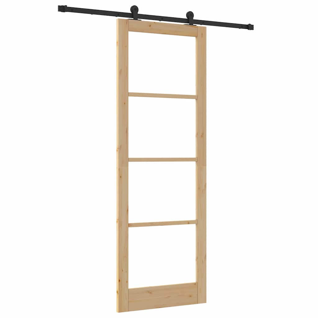 Schiebetür Manuell Braun 83 x 232 cm Holz und Metall