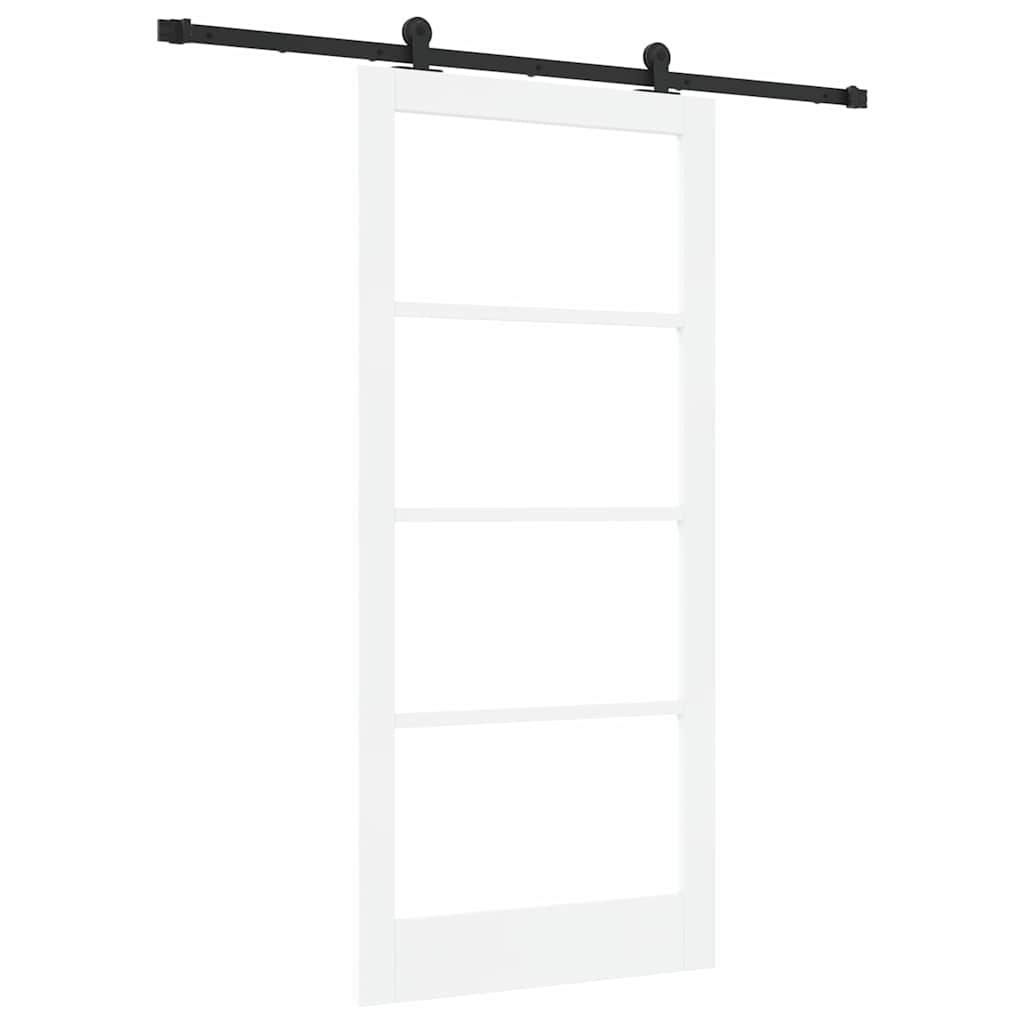 Schiebetür Manuell Weiß 93 x 202 cm Holz und Metall