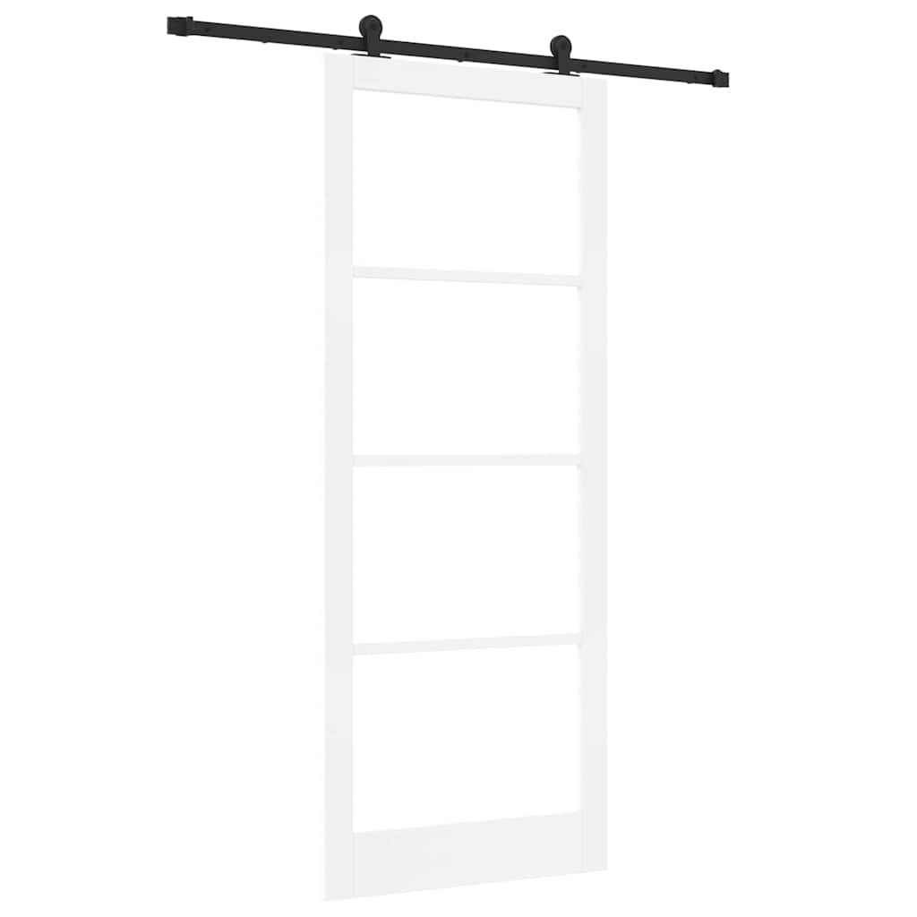 Schiebetür Manuell Weiß 93 x 232 cm Holz und Metall
