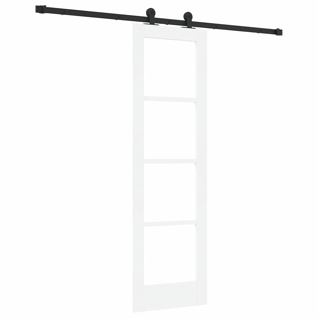 Schiebetür Manuell Weiß 61 x 198.5 cm Holz und Metall