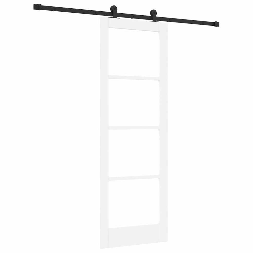 Schiebetür Manuell Weiß 73,5 x 211 cm Holz und Metall