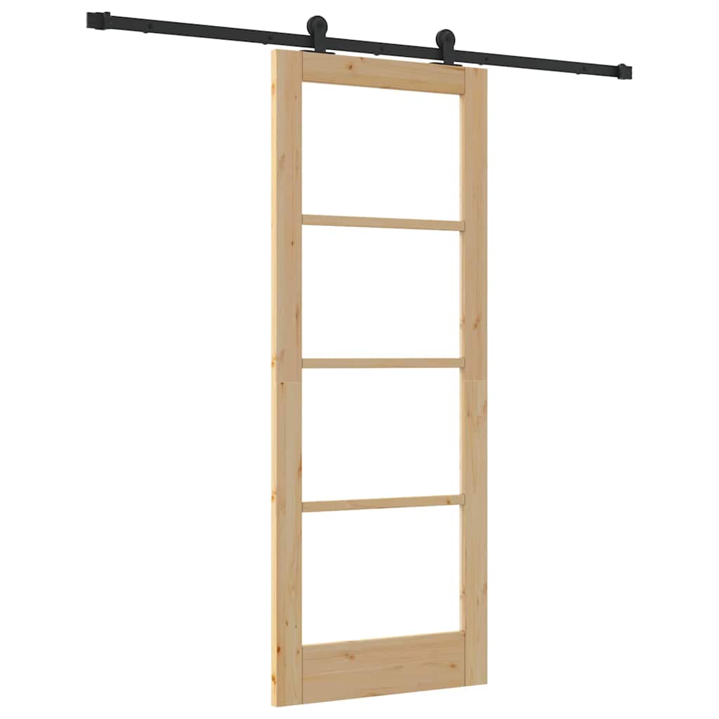 Schiebetür Manuell Braun 78 x 202 cm Holz und Metall