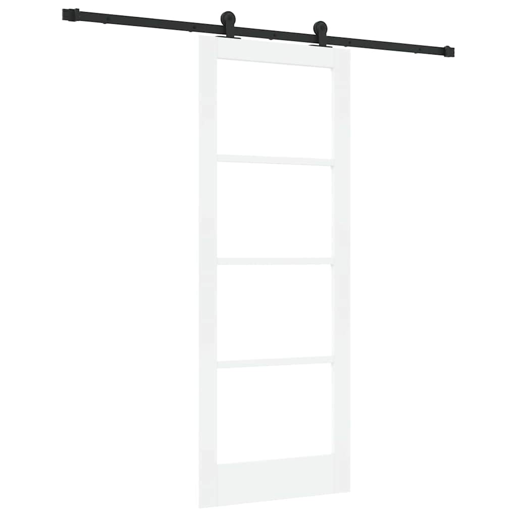 Schiebetür Manuell Weiß 78 x 202 cm Holz und Metall