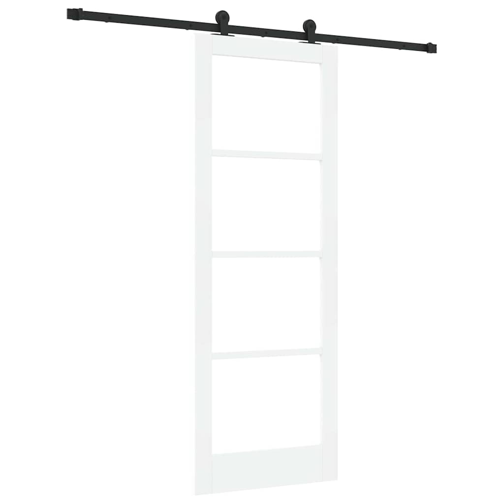 Schiebetür Manuell Weiß 78 x 211 cm Holz und Metall