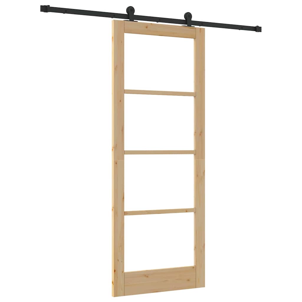 Schiebetür Manuell Braun 83 x 211 cm Holz und Metall