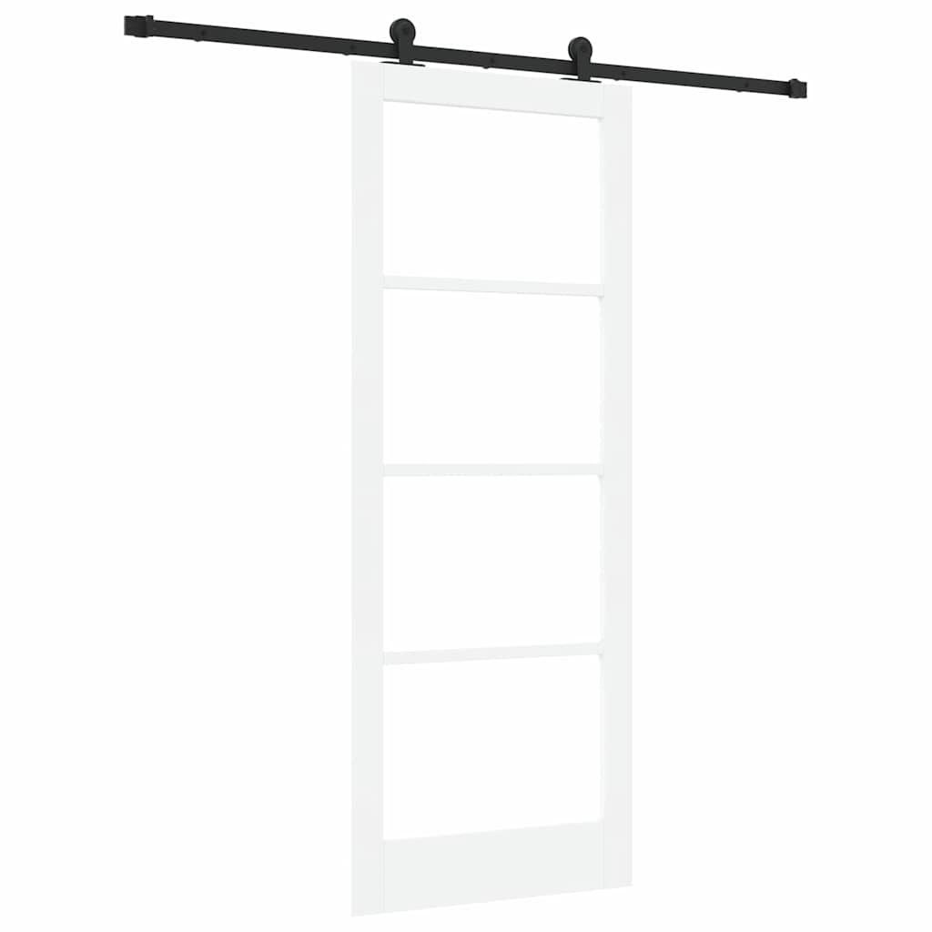 Schiebetür Manuell Weiß 83 x 211 cm Holz und Metall