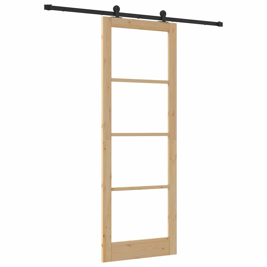 Schiebetür Manuell Braun 83 x 232 cm Holz und Metall
