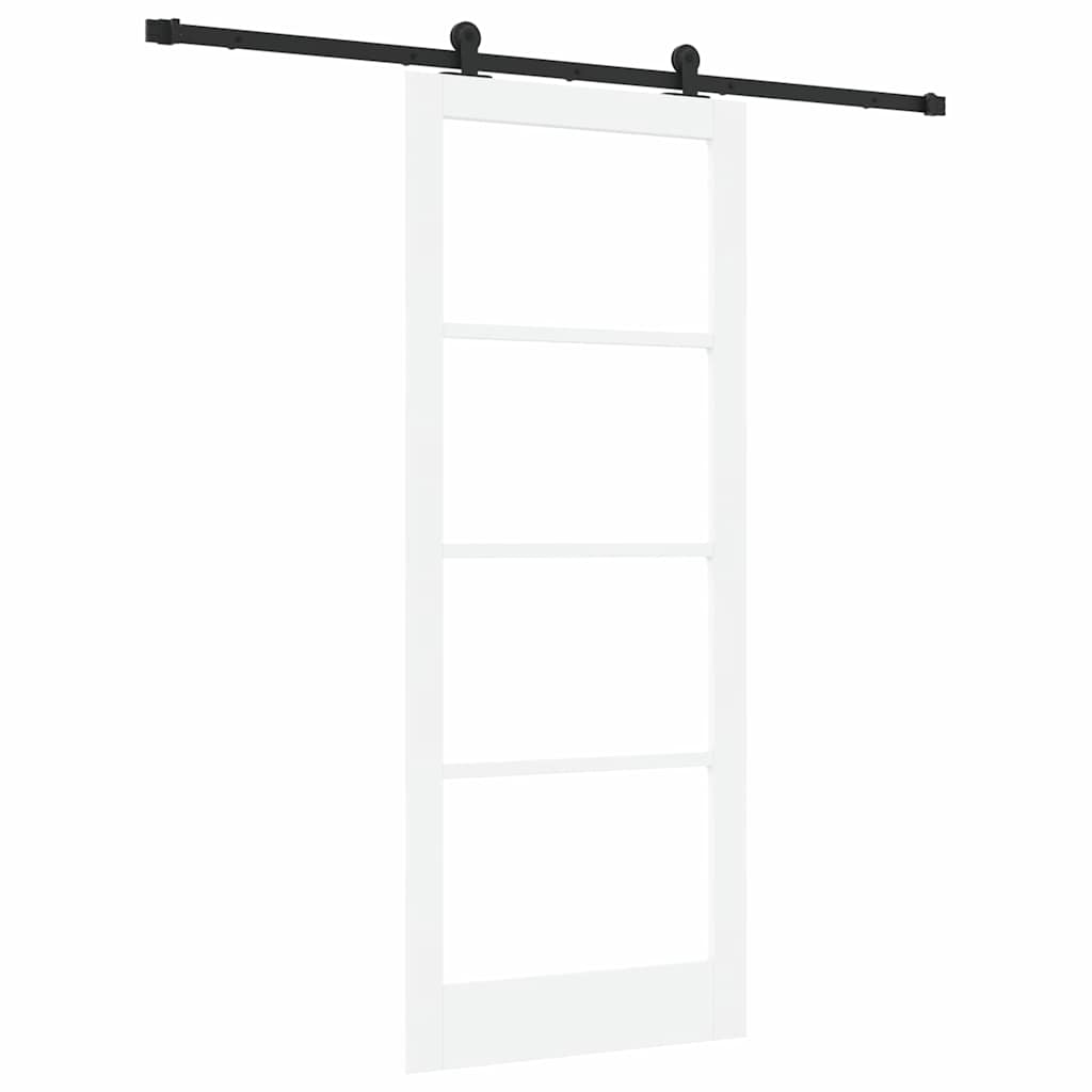 Schiebetür Manuell Weiß 86 x 211 cm Holz und Metall