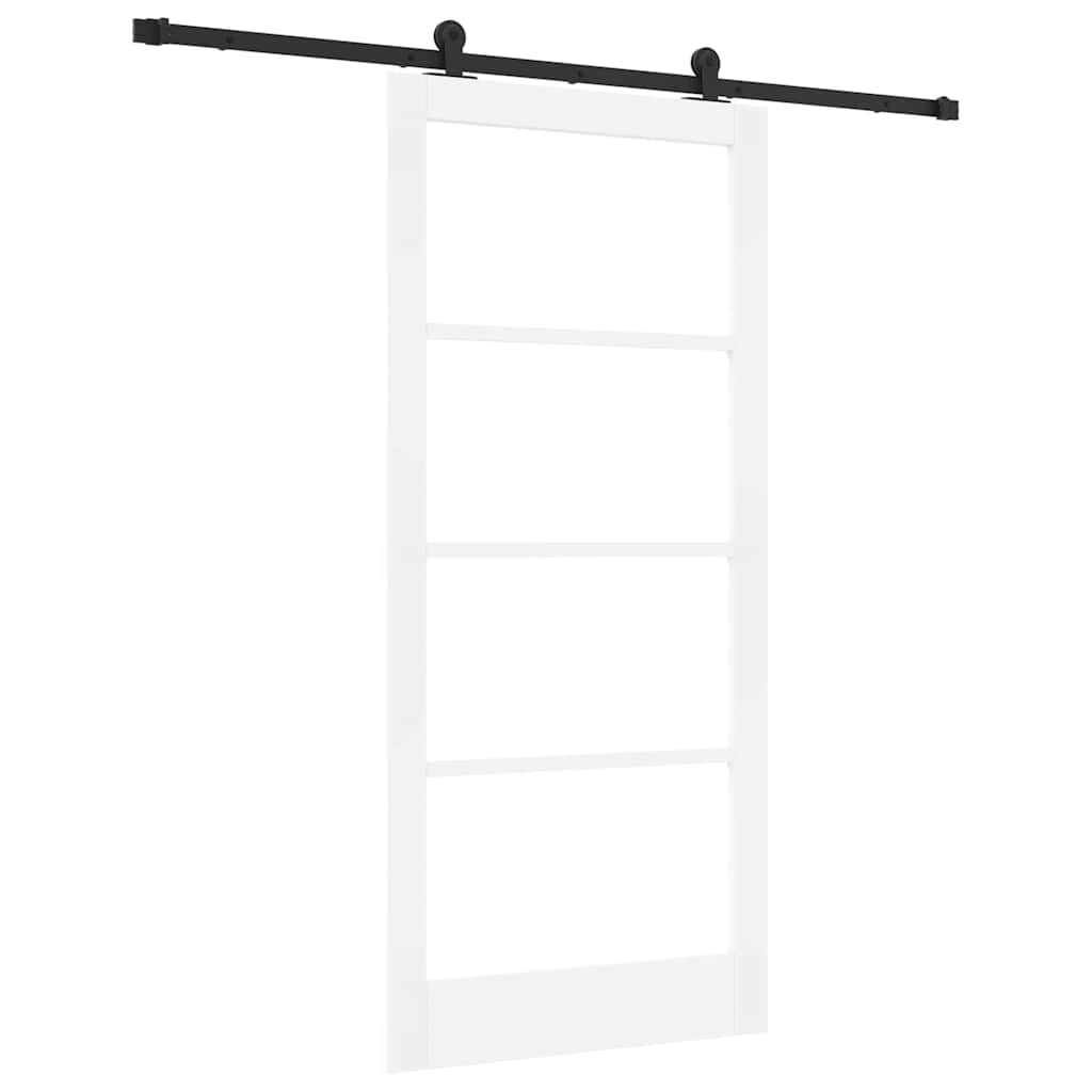 Schiebetür Manuell Weiß 93 x 202 cm Holz und Metall