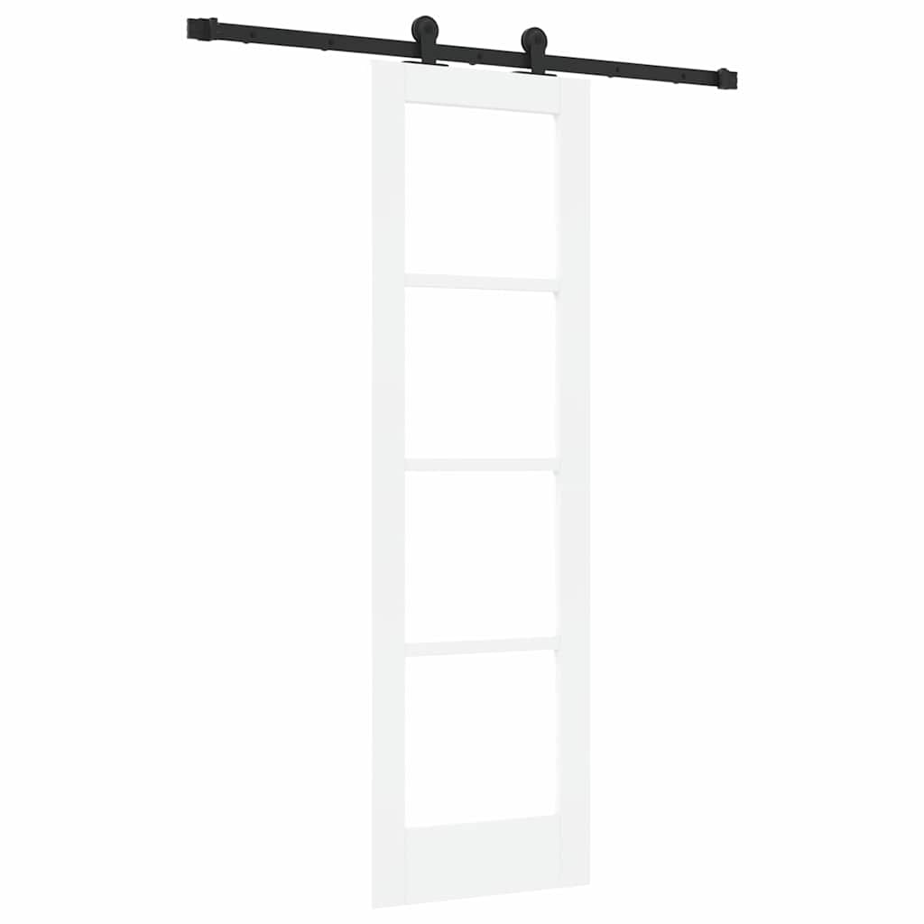 Schiebetür Manuell Weiß 61 x 198.5 cm Holz und Metall
