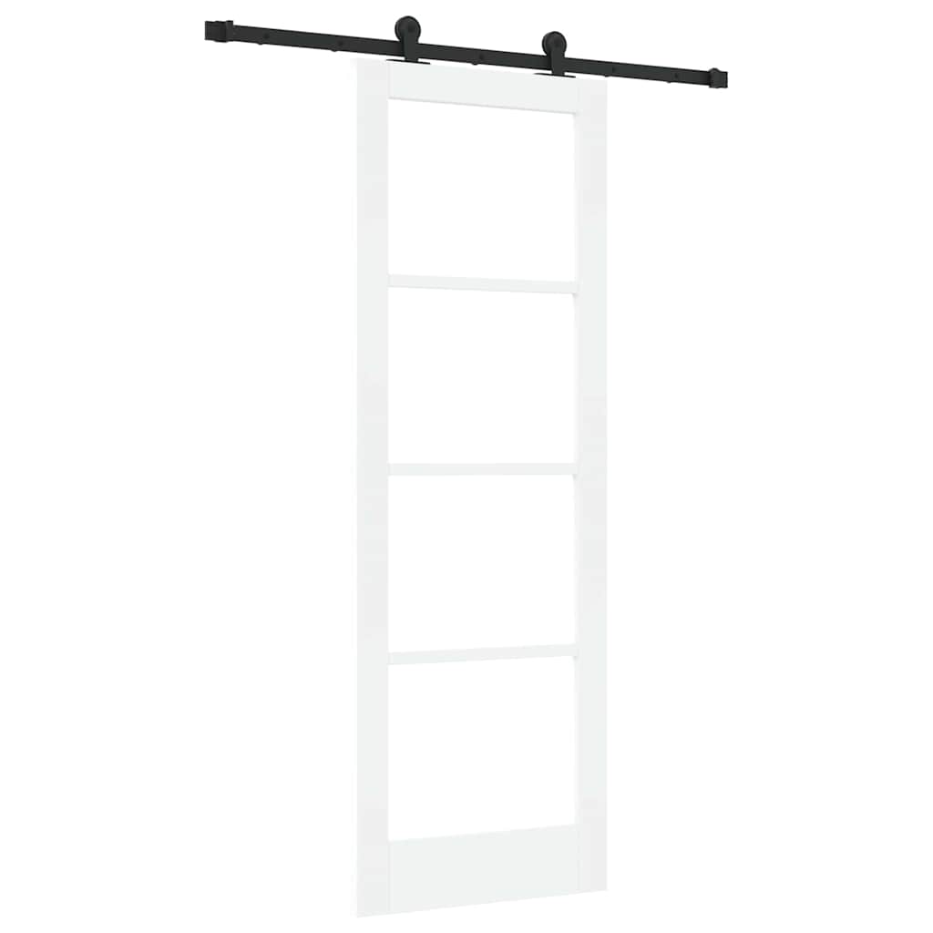 Schiebetür Manuell Weiß 73,5 x 211 cm Holz und Metall