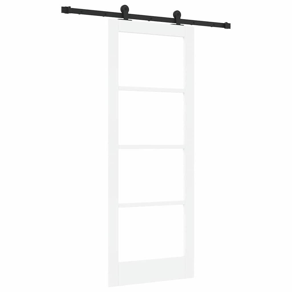 Schiebetür Manuell Weiß 78 x 202 cm Holz und Metall