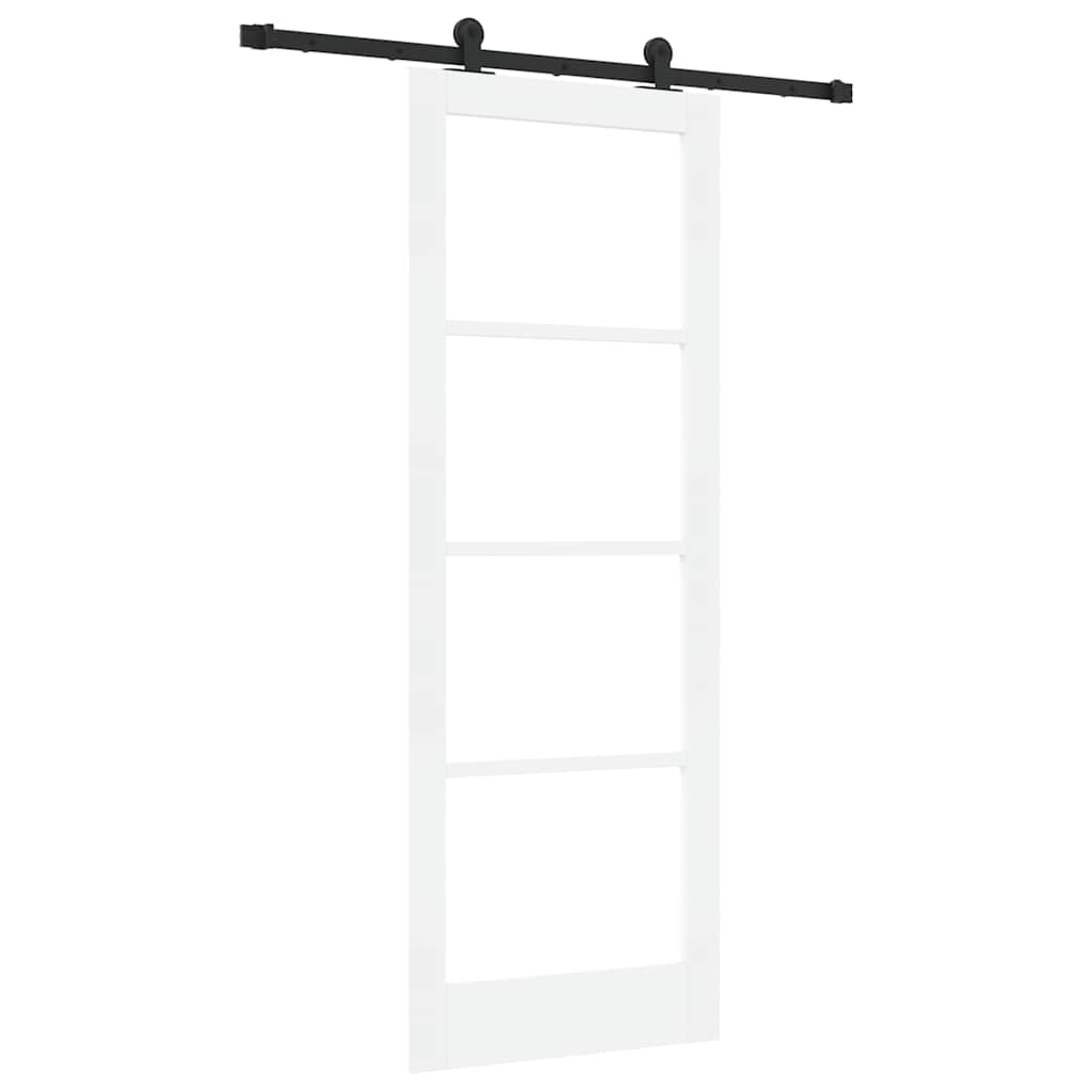 Schiebetür Manuell Weiß 78 x 211 cm Holz und Metall