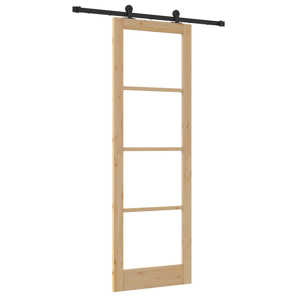 Schiebetür Manuell Braun 78 x 232 cm Holz und Metall