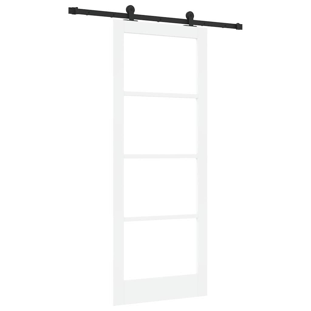 Schiebetür Manuell Weiß 83 x 211 cm Holz und Metall