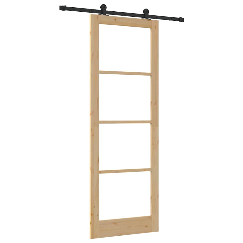 Schiebetür Manuell Braun 83 x 232 cm Holz und Metall