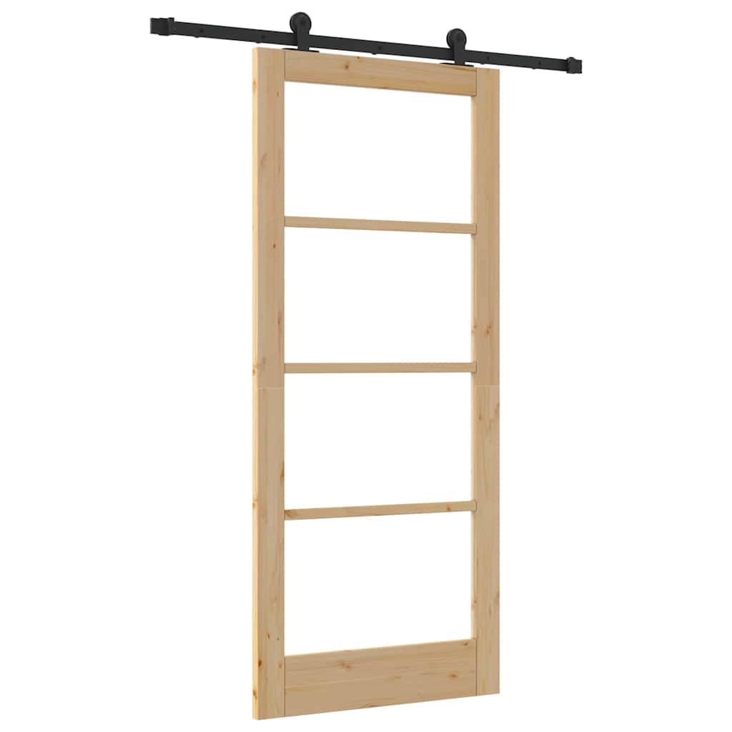 Schiebetür Manuell Braun 86 x 198.5 cm Holz und Metall