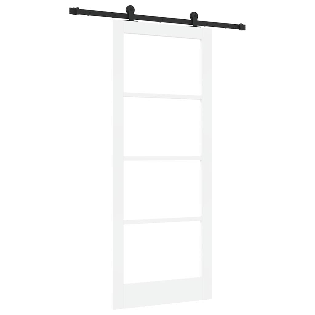 Schiebetür Manuell Weiß 86 x 211 cm Holz und Metall