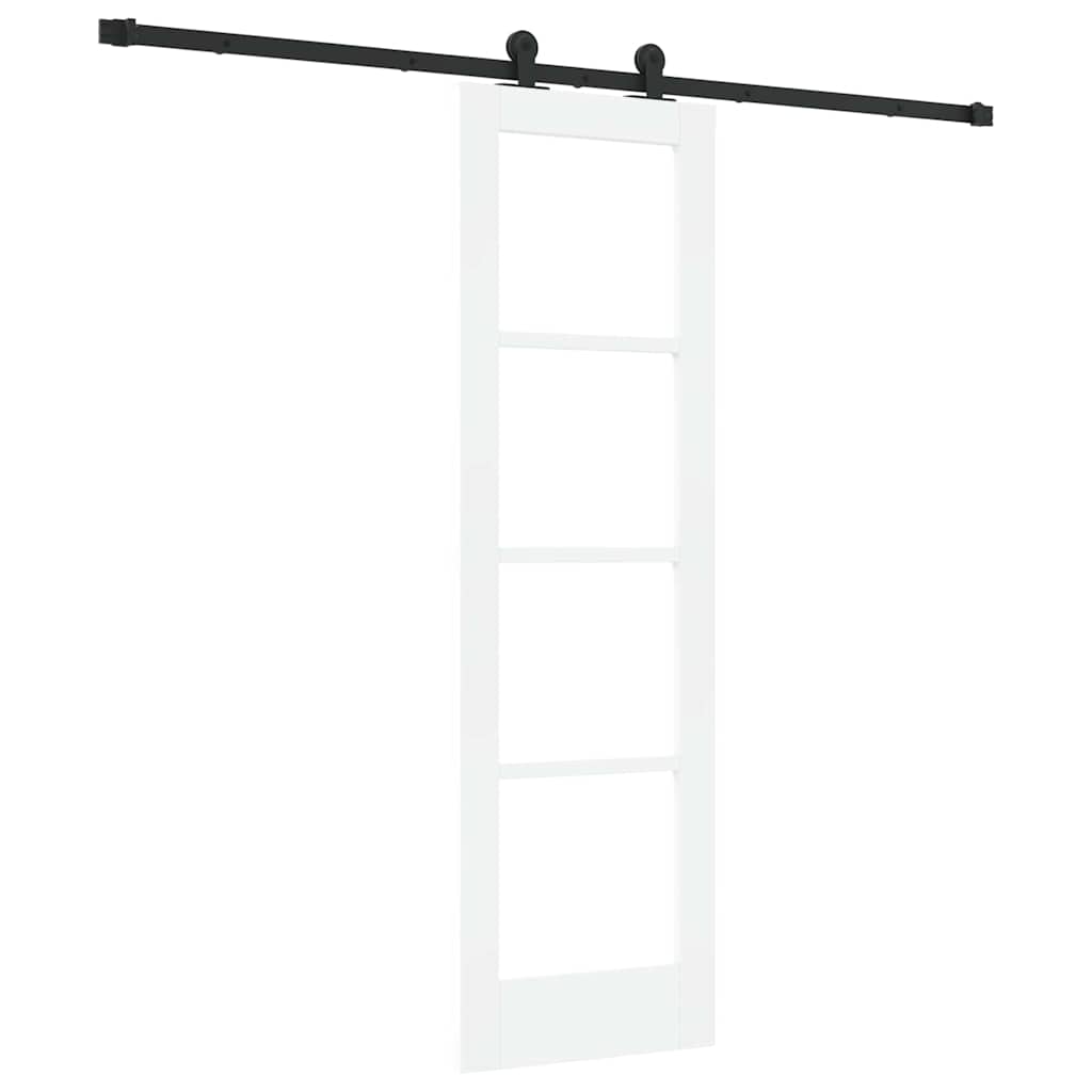Schiebetür Manuell Weiß 61 x 198.5 cm Holz und Metall