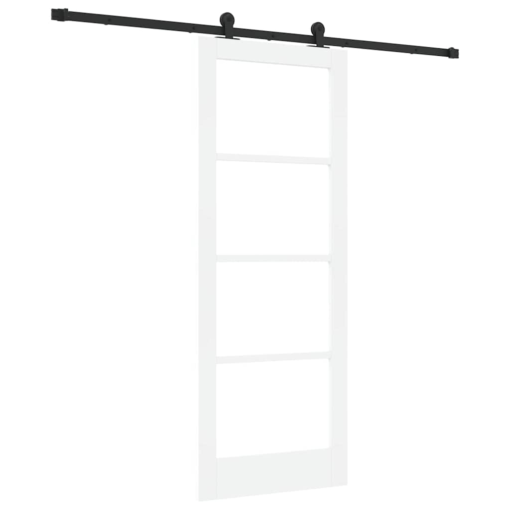 Schiebetür Manuell Weiß 78 x 202 cm Holz und Metall